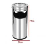 Lixeira Com Cinzeiro Para Área De Fumante/fumódromo- Inox