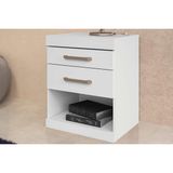 Mesa Cabeceira Plus C 2 Gavetas Branco Santos Andira