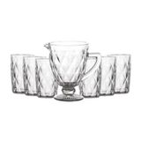 Jogo Jarra Cristal Vidro C/ Copos 7pcs 1.1 Litros