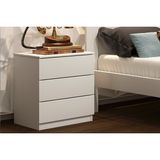 Mesa Cabeceira Infantil Veronna C 3 Gavetas Branco Tcil Moveis