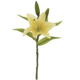 Haste Flor Lirio Real Toque X4 Amarelo 37cm