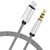 Apple Mfi Certified Iphone To 3.5mm Car Aux Stereo Audio Cable (3ft/1m), Lightning To 3.5mm Nylon Aux Adaptador Compatível Com Iphone 14/1