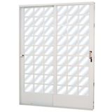 Porta de Correr Aço 2 Folhas com Vidro Mini Boreal Minas Sul MGM 215cmx160cm Branco