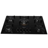 Cooktop 5 Bocas Preto Com Mesa De Vidro E Tripla Chama Atlas U Top Bivolt