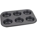 Forma para 6 Muffins Antiaderente 80ml 19x27x4,5cm YAZI YAD106