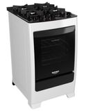 Fogão 4 Bocas Dako Supreme Glass Branco com Mesa de Vidro - Bivolt