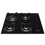 Cooktop 4 Bocas Preto Com Mesa De Vidro E Tripla Chama Dako Supreme Bivolt