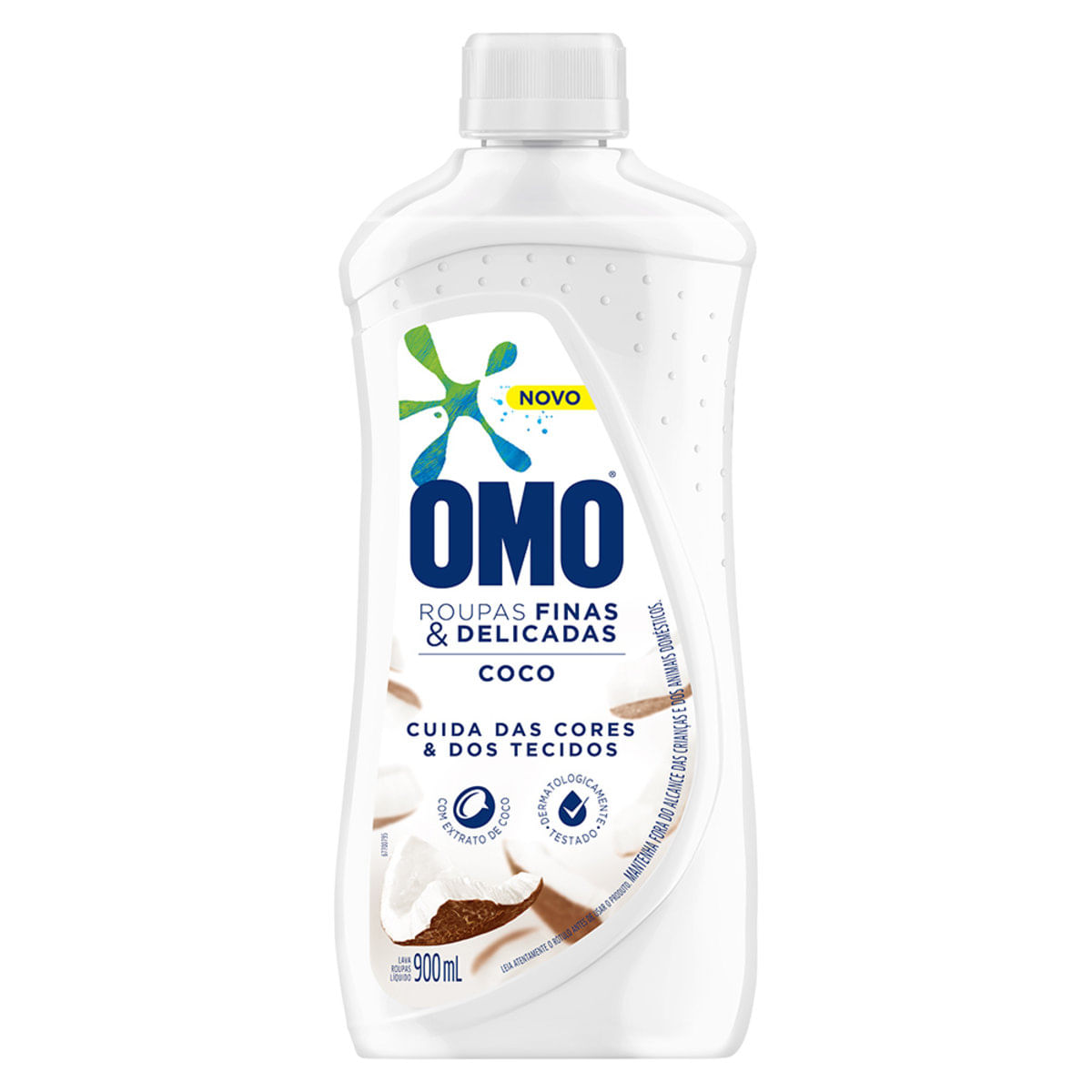 Lava-Roupas Líquido Roupas Finas e Delicadas Coco Omo Frasco 900ml