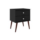 Mesa Cabeceira Infantil Rt 3032 C 2 Gavetas Preto Movelbento