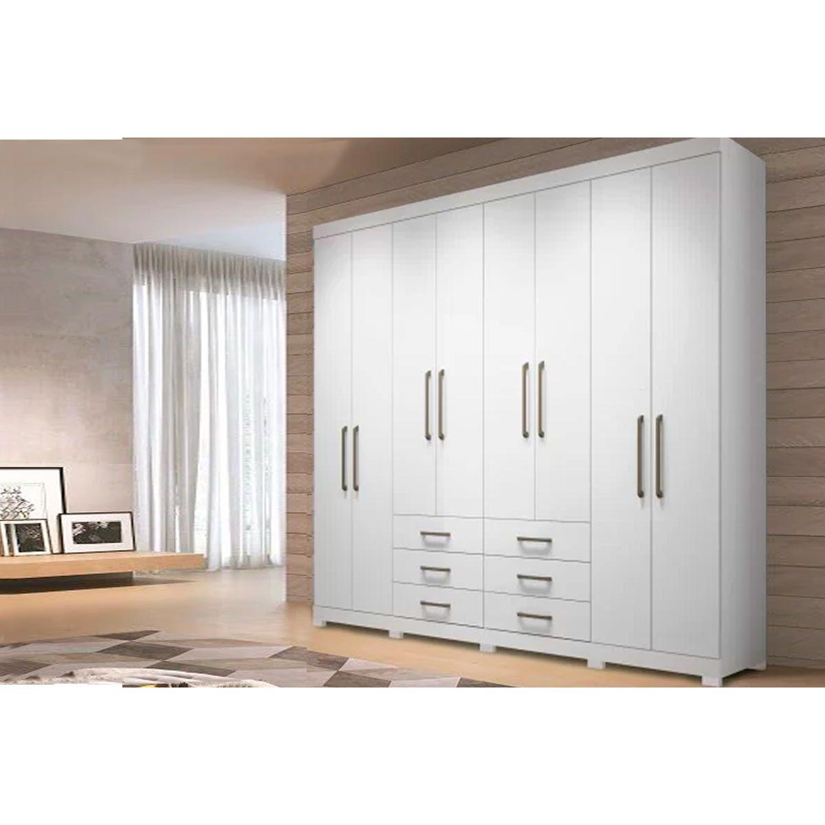 Guarda Roupa 8 Portas E 6 Gavetas C Pes Master 8 6 Branco Santos Andira