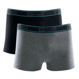 Kit 2 Cueca Boxer Hang Loose Cotton Masculina Cós Elástico  Cinza Mescla Escuro M