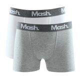 Kit 2 Cueca Boxer Mash Masculina Infantil Elástico Branco M