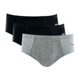 Kit 3 Cueca Slip Mash Algodão Masculina Infantil Preto 02 G