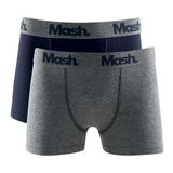 Kit 2 Cueca Boxer Mash Masculina Infantil Elástico Azul Marinho M