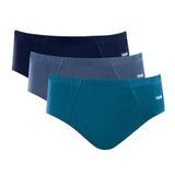 Kit 3 Cueca Slip Mash Algodão Masculina Infantil Azul Petróleo Gg