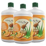 Suco de Babosa (Aloe Vera) com Laranja Mel e Geleia Real 1L Kit com 3 - Infinity