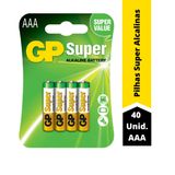 40 Pilhas Palito Gp Batteries Super Alcalina Aaa 1.5v 24a-c4