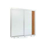 Guarda Roupa Casal 2 Portas De Correr E 4 Gavetas C Pes Velaris Branco Amendoa Lopas