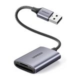 Leitor De Cartão Sd E Micro Sd Ugreen Interface Usb A Cinza