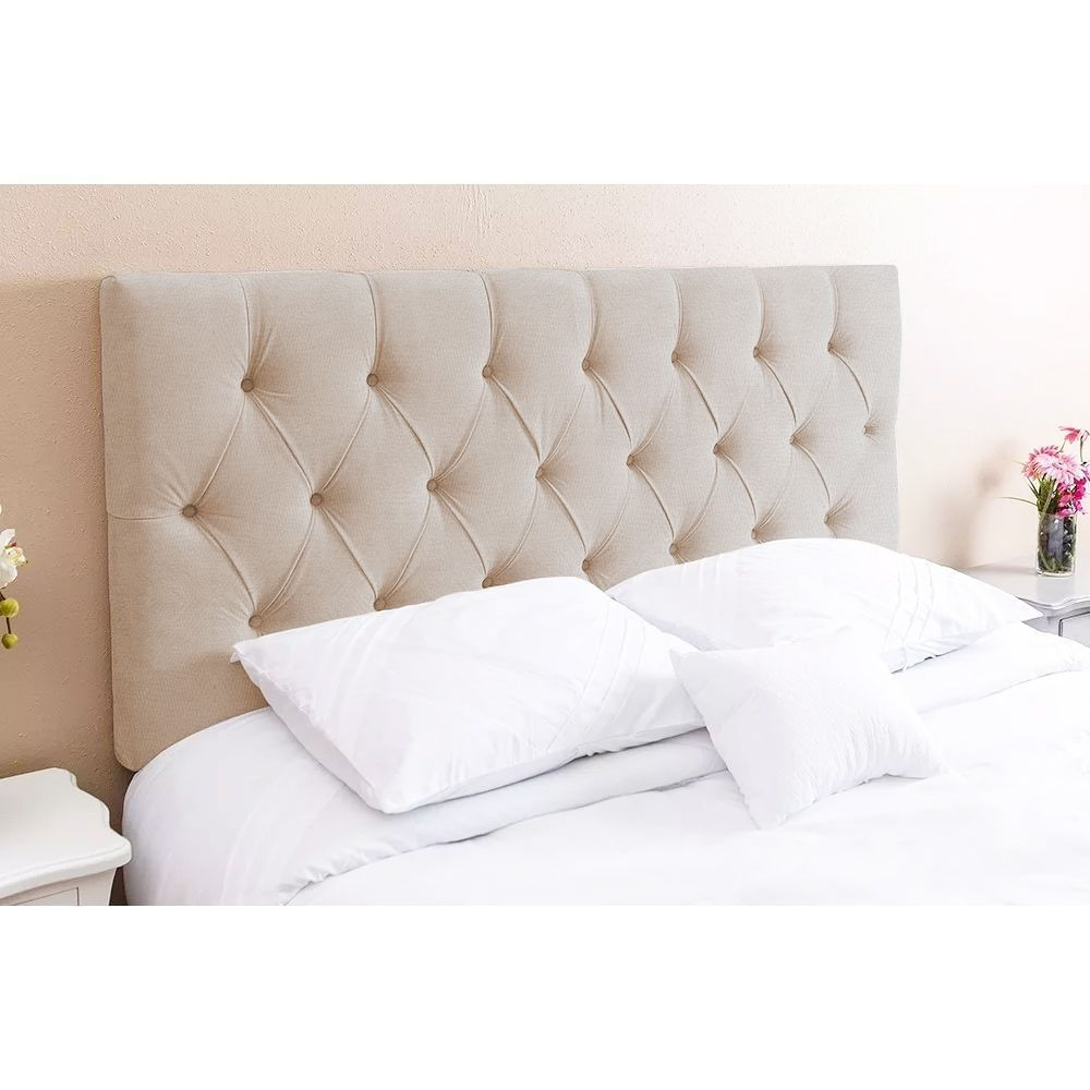 Cabeceira Sonho Paris Casal 1,40m Painel Em Suede Bege