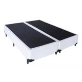 Base Cama Box Bipartido King Size Corino Branco 40x193x203