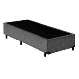 Base Cama Box Solteiro Suede Cinza 40x88x188