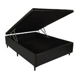 Base Cama Box Com Bau Casal Corino Preto 43x138x188