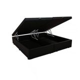 Base Cama Box Bau Bipartido Queen Suede Preto 43x158x198