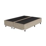 Base Cama Box Bipartido King Size Suede Bege 40x193x203