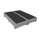 Base Cama Box Bipartido King Size Corino Cinza 40x193x203