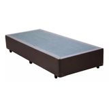 Base Cama Box Solteiro Corino Marrom 40x88x188