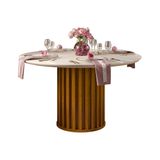 Mesa De Sala Jantar Viena Tampo Madeirado 136cm Freijo Off White Dj Moveis
