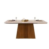 Mesa De Sala Jantar Italia Tampo Madeirado Vidro 170x90cm Freijo Off White Dj Moveis