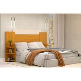 Cabeceira Cama Box Madeirado Queen Isabela 6 Prateleiras Nature Off White Acp