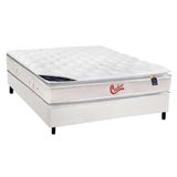 Cama Box Casal Colchao Molas Ensacadas Castor Pocket Viategel Slx Base Crc Courano White 138x188