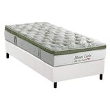 Cama Box Solteiro Colchao Molas Ensacadas Herval Masterpocket Monte Carlo Hr Visco Base Crc Courano Branco 88x188