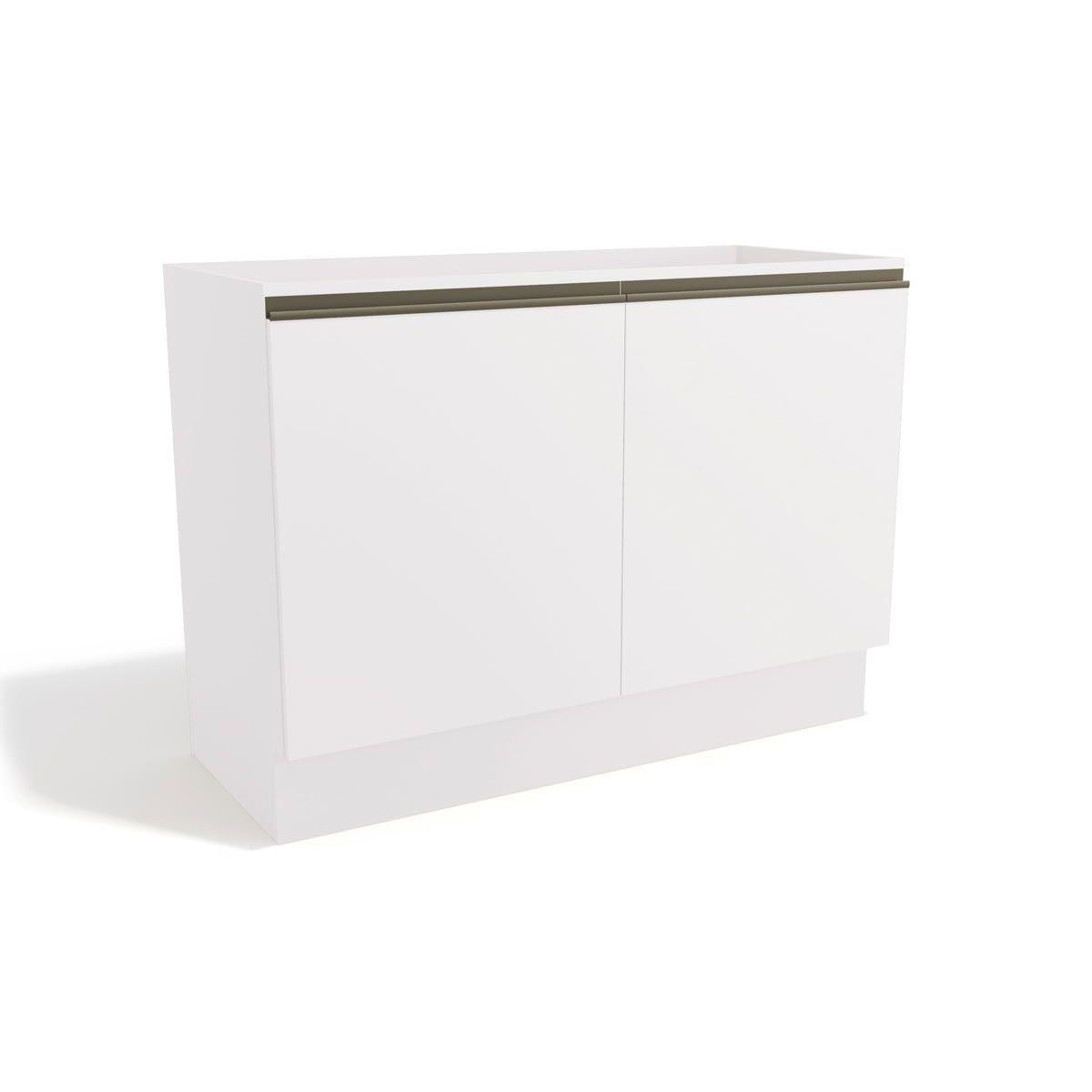 Balcao De Cozinha Maxxi G745 2 Portas P Pia 120cm S Tampo Polipropileno Branco Kappesberg