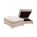 Cama Box Casal Colchao Molas Ensacadas Castor Pocket Silver Star Air One Face Base Crc Suede Clean 138x188