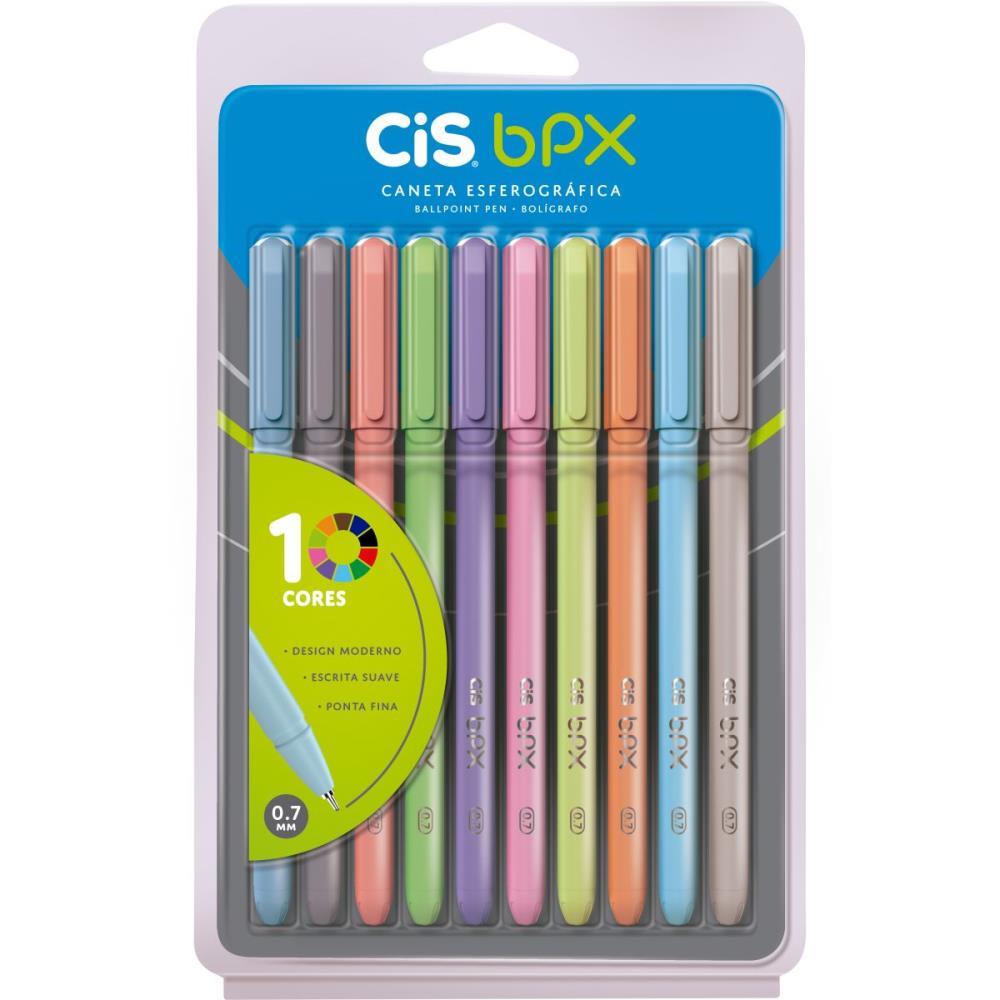 Caneta Esferografica Cis Bpx 0,7mm 10 Cores