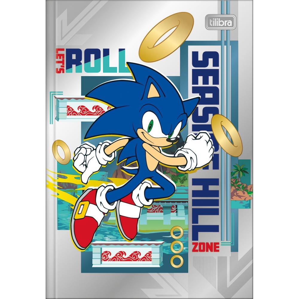 Caderno Brochura 1/4 Capa Dura Sonic 80fls.