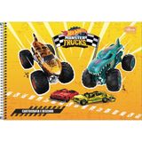 Caderno Desenho Univ Capa Dura Hot Wheels Monster Trucks 80f