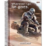 Caderno Brochura 1/4 Capa Dura Star Wars Mandalorian 80fls.