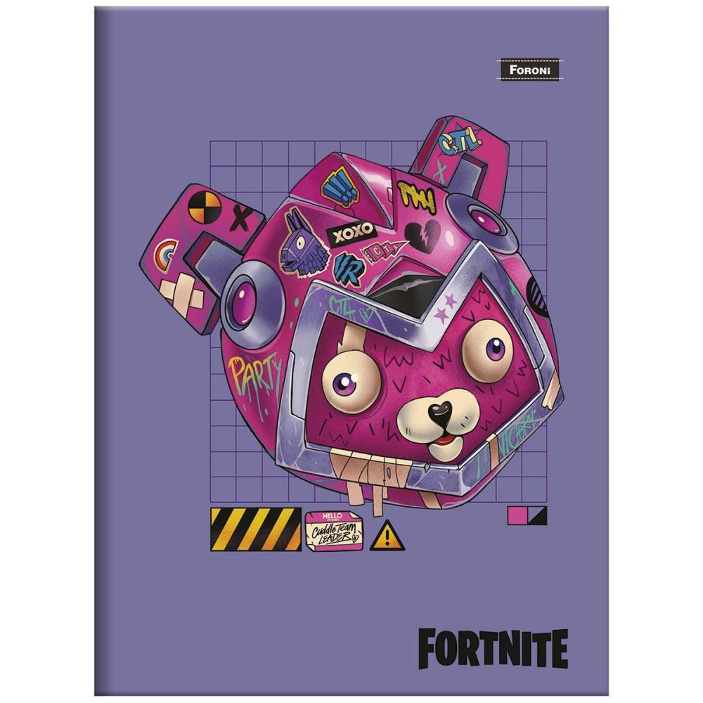 Caderno Brochura 1/4 Capa Dura Fortnite 80fls.