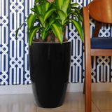 Vaso Fibra de Vidro Cônico Japi Preto