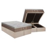 Cama Box Bau King Colchao Molas Probel Prolastic Guardian Base Crc Suede Clean 193x203