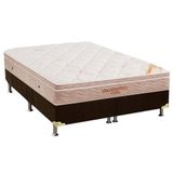 Cama Box Queen Colchao Espuma Ortobom Superpocket Apollo Viscomemory Box Suede Brown 158x198