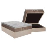 Cama Box Bau Casal Colchao Molas Probel Prolastic Guardian Base Crc Suede Clean 138x188