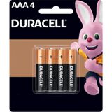 Pilha Alcalina Duracell Aaa   4 Unidades