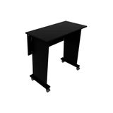 Mesa Multiuso Escritorio Dobravel Me4117 C Rodizios Preto Tecno Mobili