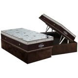 Cama Box Bau Solteiro Colchao Molas Ensacadas Ortobom Superpocket Sleep King Base Crc Suede Brown 88x188